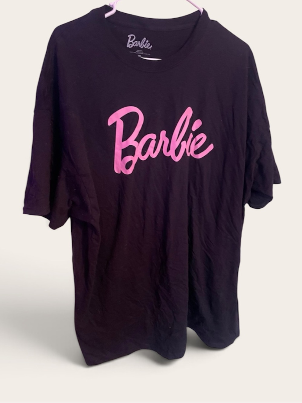 Barbie Black Tee with Hot Pink Logo